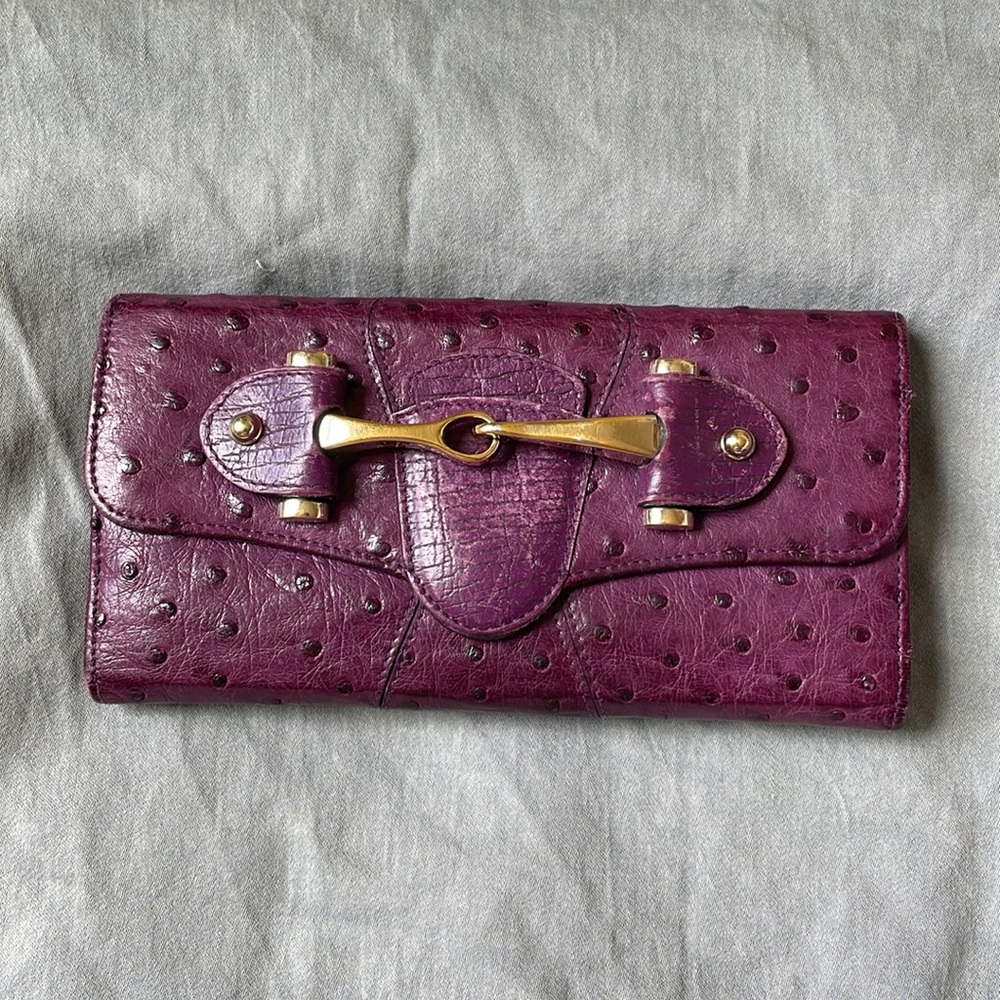 Gucci Ostrich Horsebit Wallet